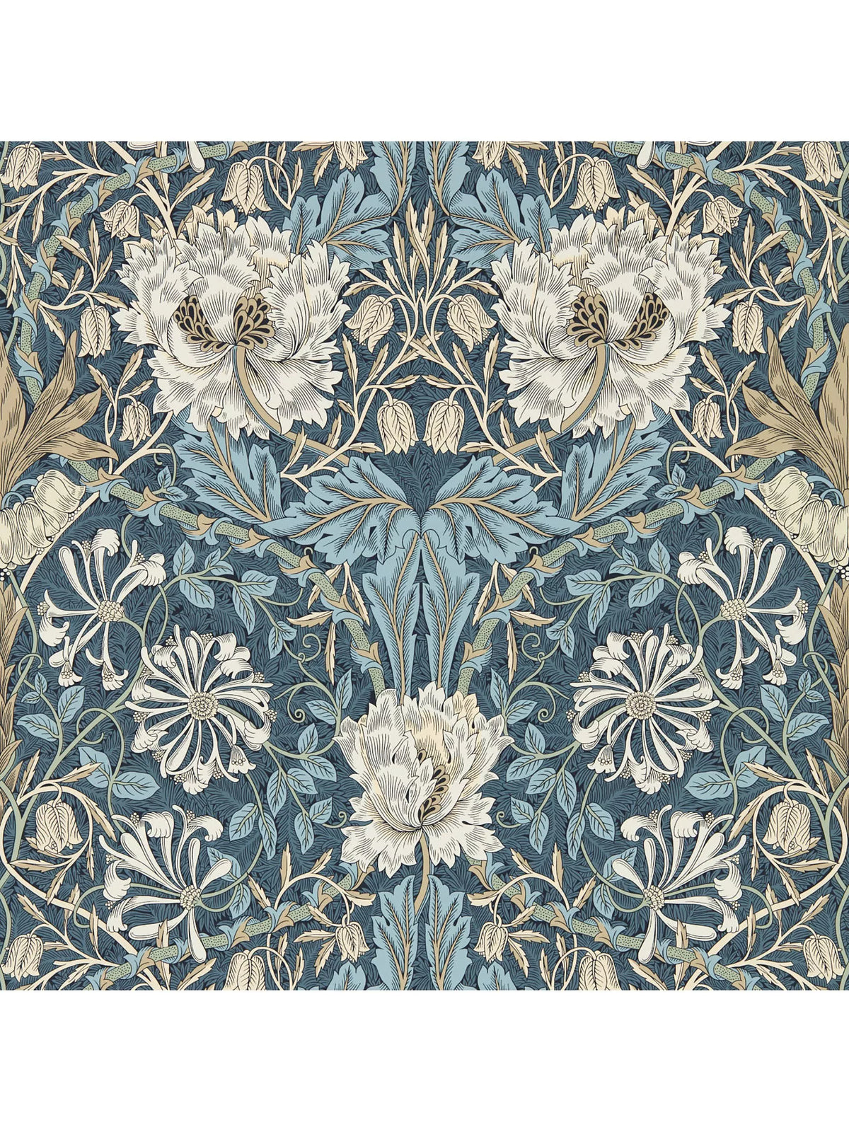 Morris & Co. Honeysuckle & Tulip wallpaper Woad/Thyme - British product