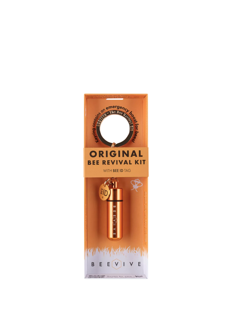 Beevive Original Bee Revival Kit keyring with identification tag, UK version