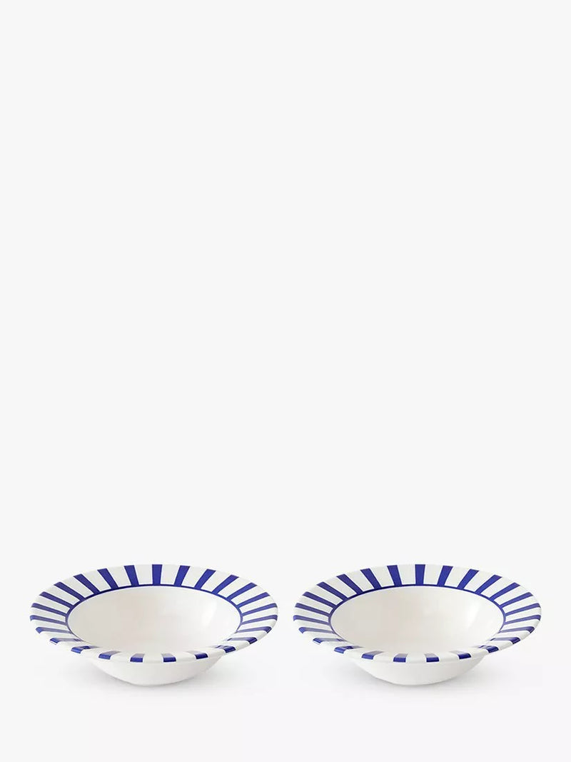 Spode Steccato bold stripe earthenware bowl set 19cm (British brand)