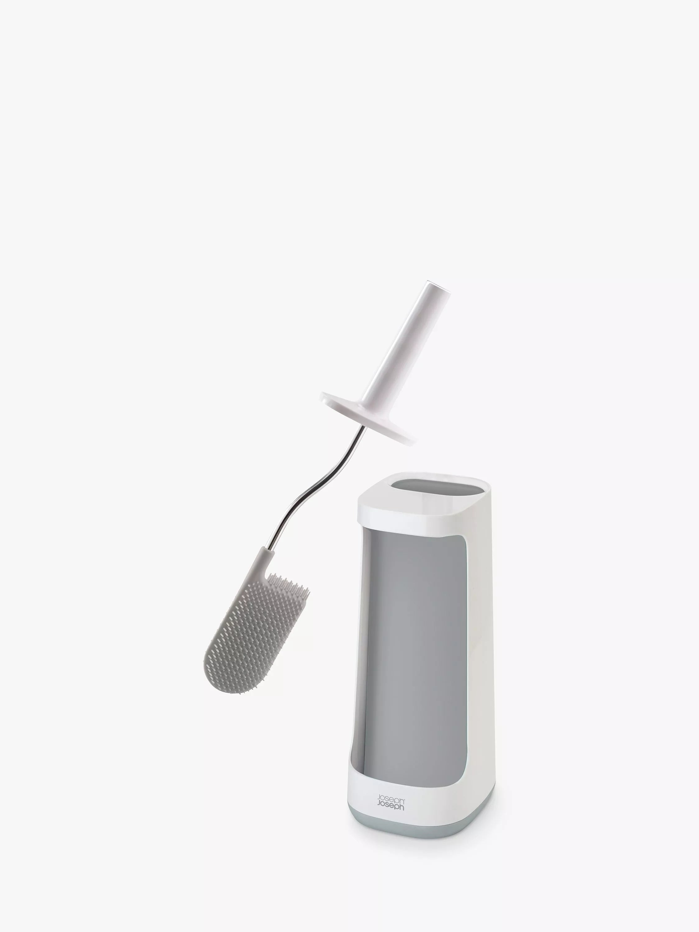 Joseph Joseph flexible toilet brush with storage caddy in grey, UK version