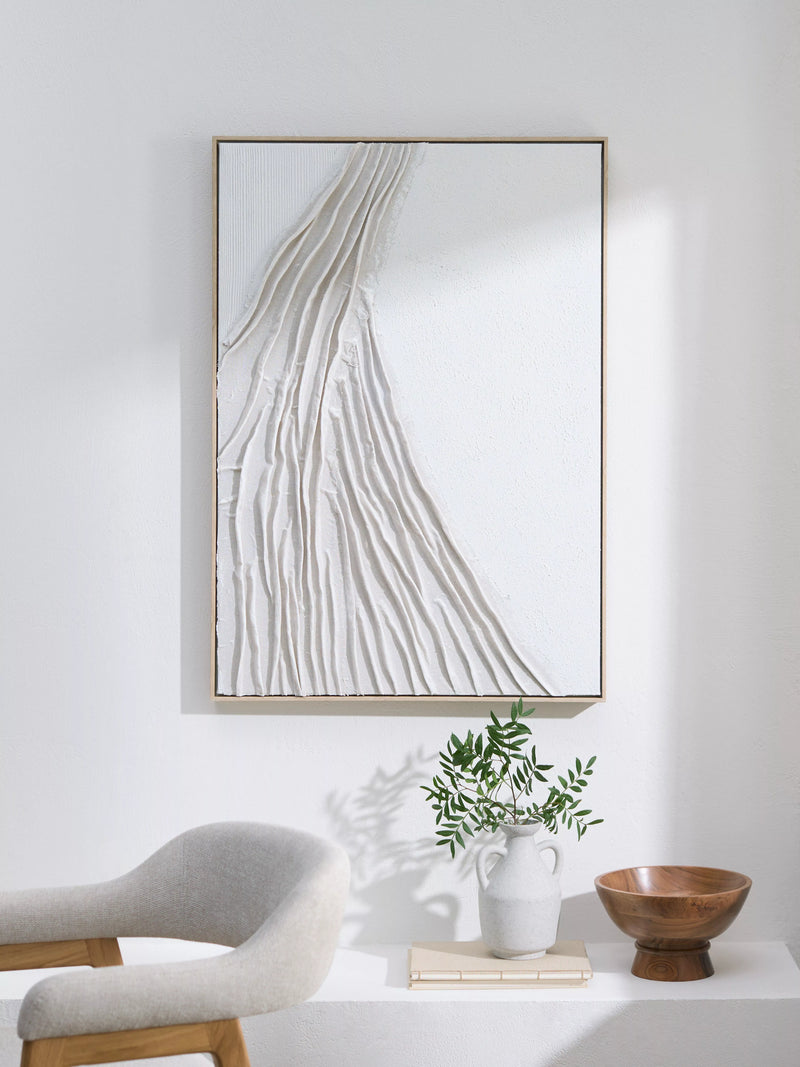 John Lewis Gathers framed 3D canvas neutral 100x70cm, UK version