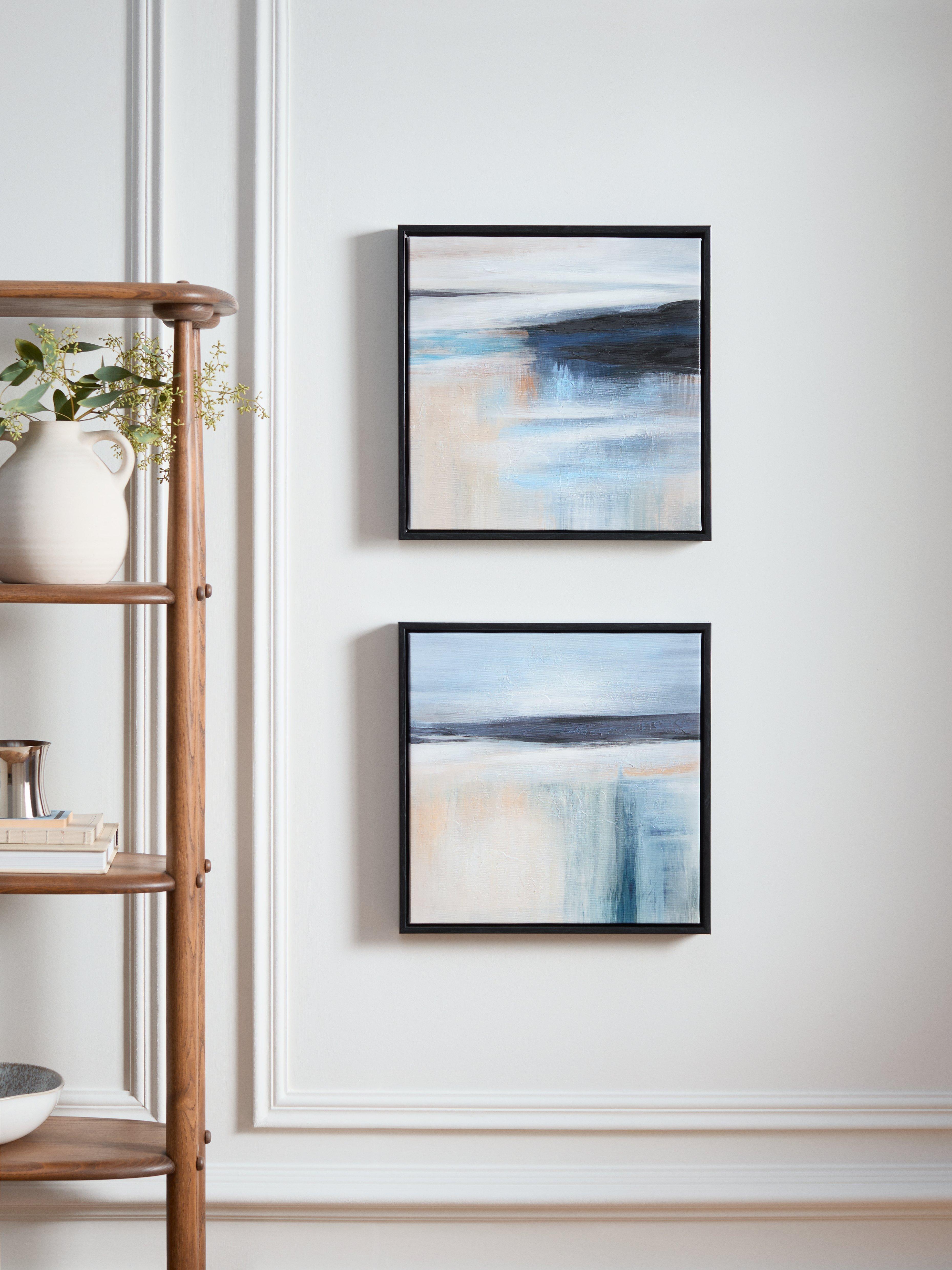 John Lewis Misty Skies canvas print set of 2 35x35cm blue (British brand)
