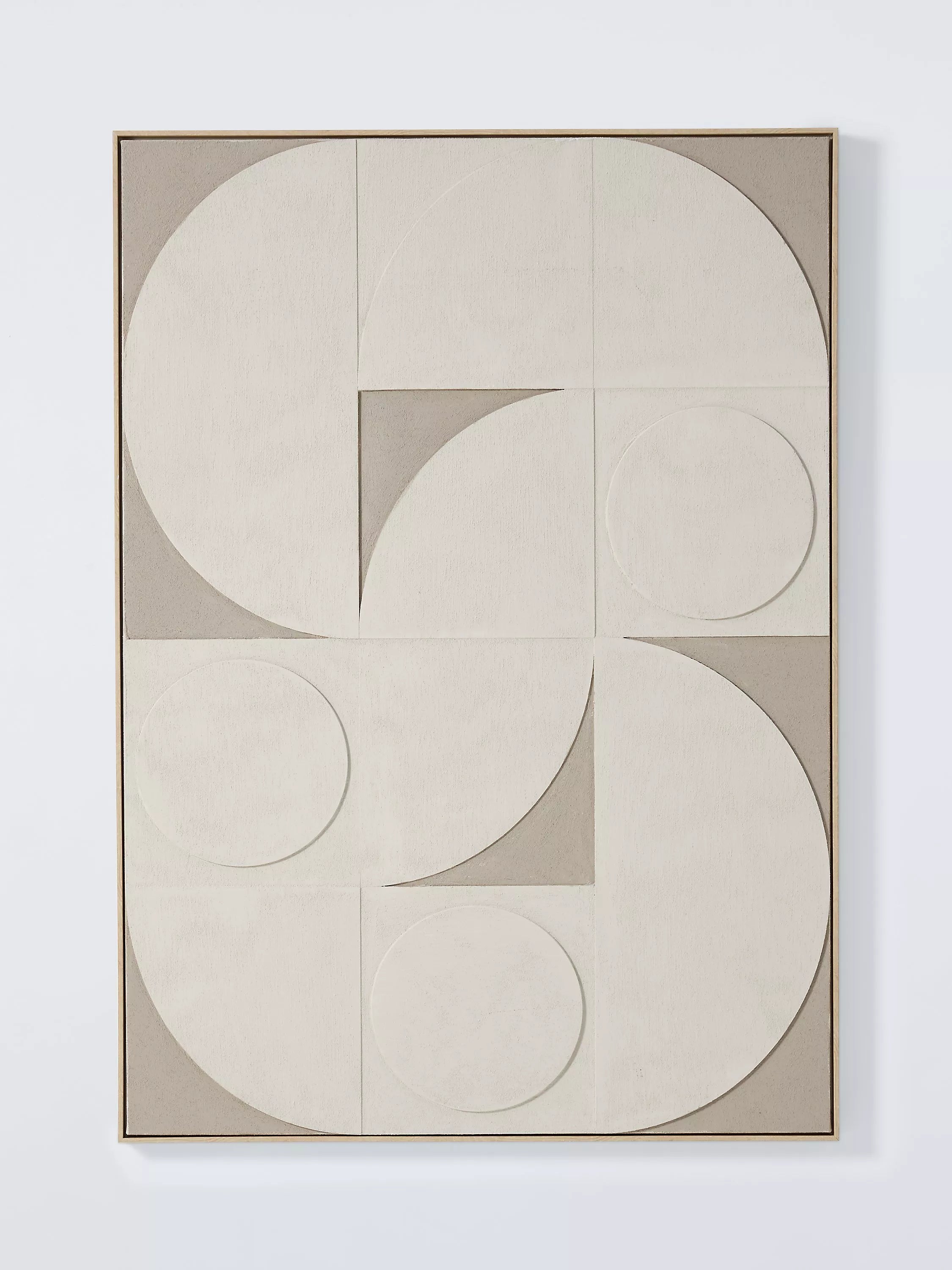 John Lewis Neutral Shapes framed hand-painted 3D canvas artwork, UK version