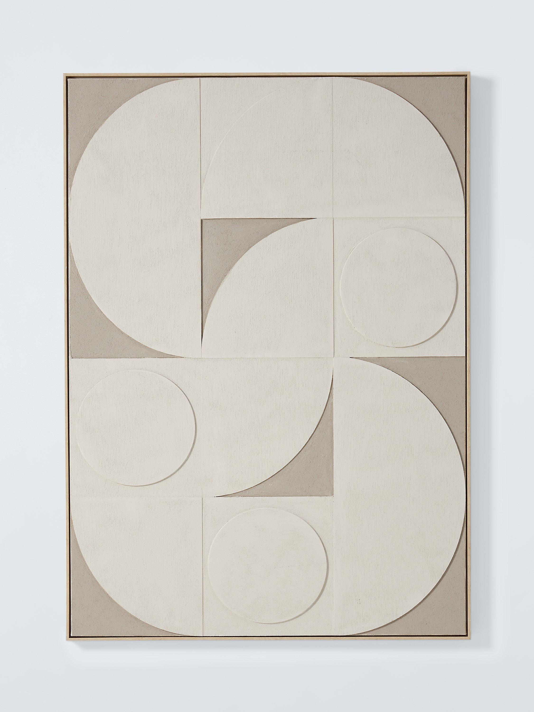John Lewis Neutral Shapes framed hand-painted 3D canvas artwork, UK version