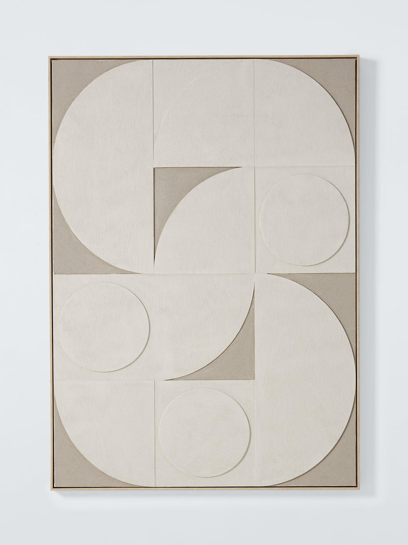 John Lewis Neutral Shapes framed hand-painted 3D canvas artwork, UK version