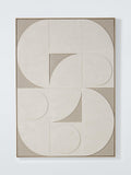 John Lewis Neutral Shapes framed hand-painted 3D canvas artwork, UK version