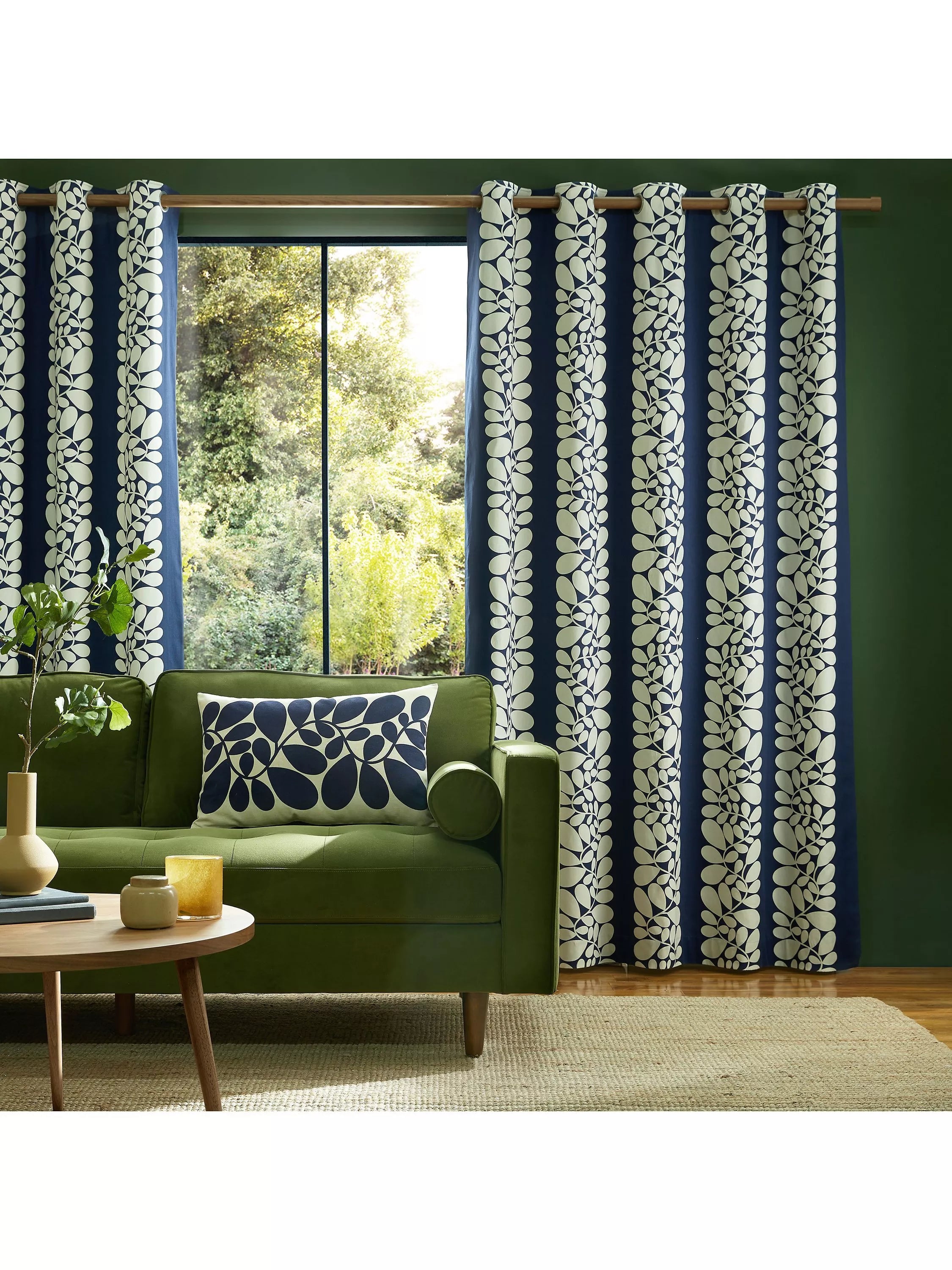 Orla Kiely Sycamore Stripe curtains Space Blue 168x229cm (British brand)