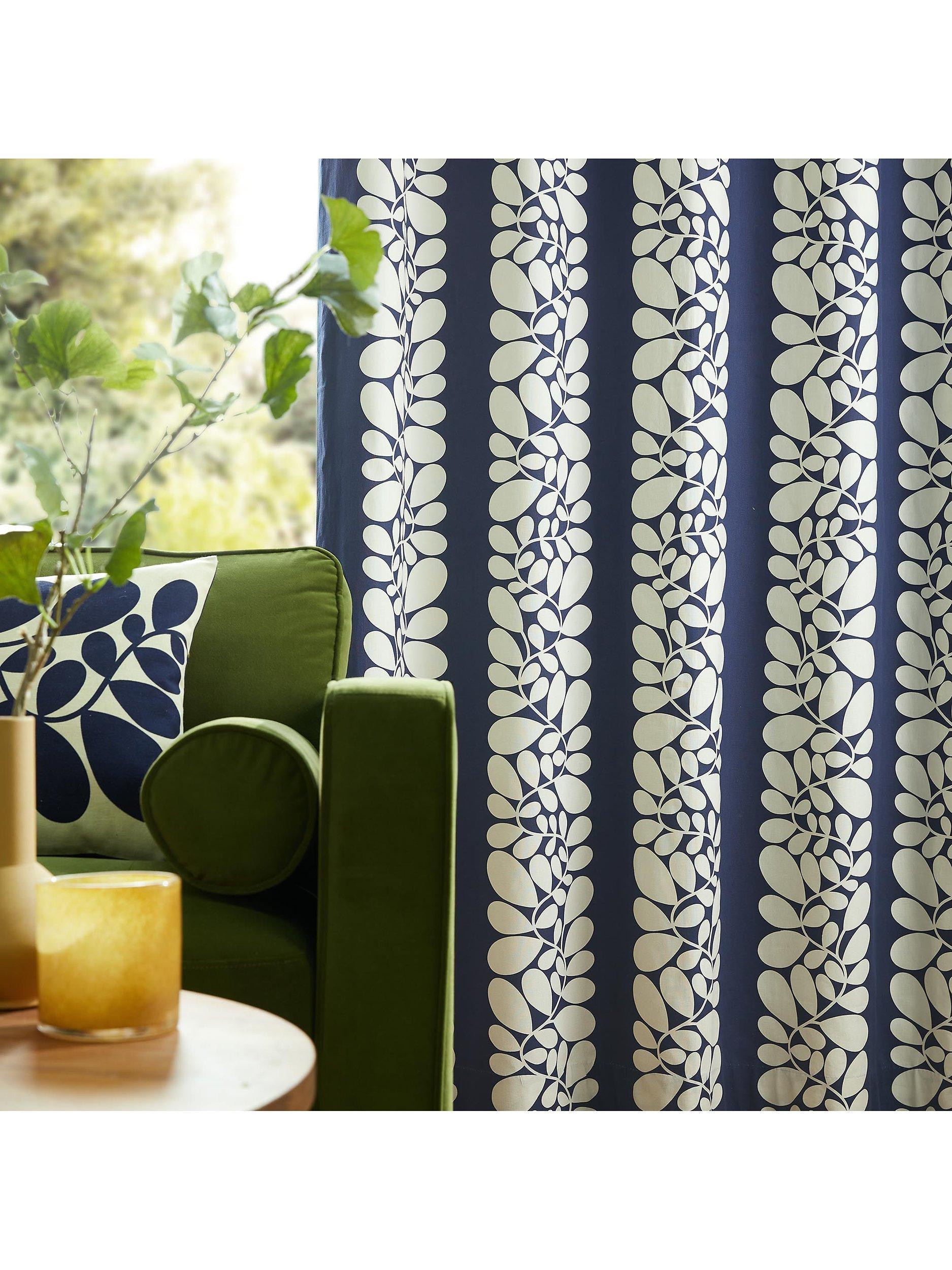 Orla Kiely Sycamore Stripe curtains Space Blue 168x229cm (British brand)