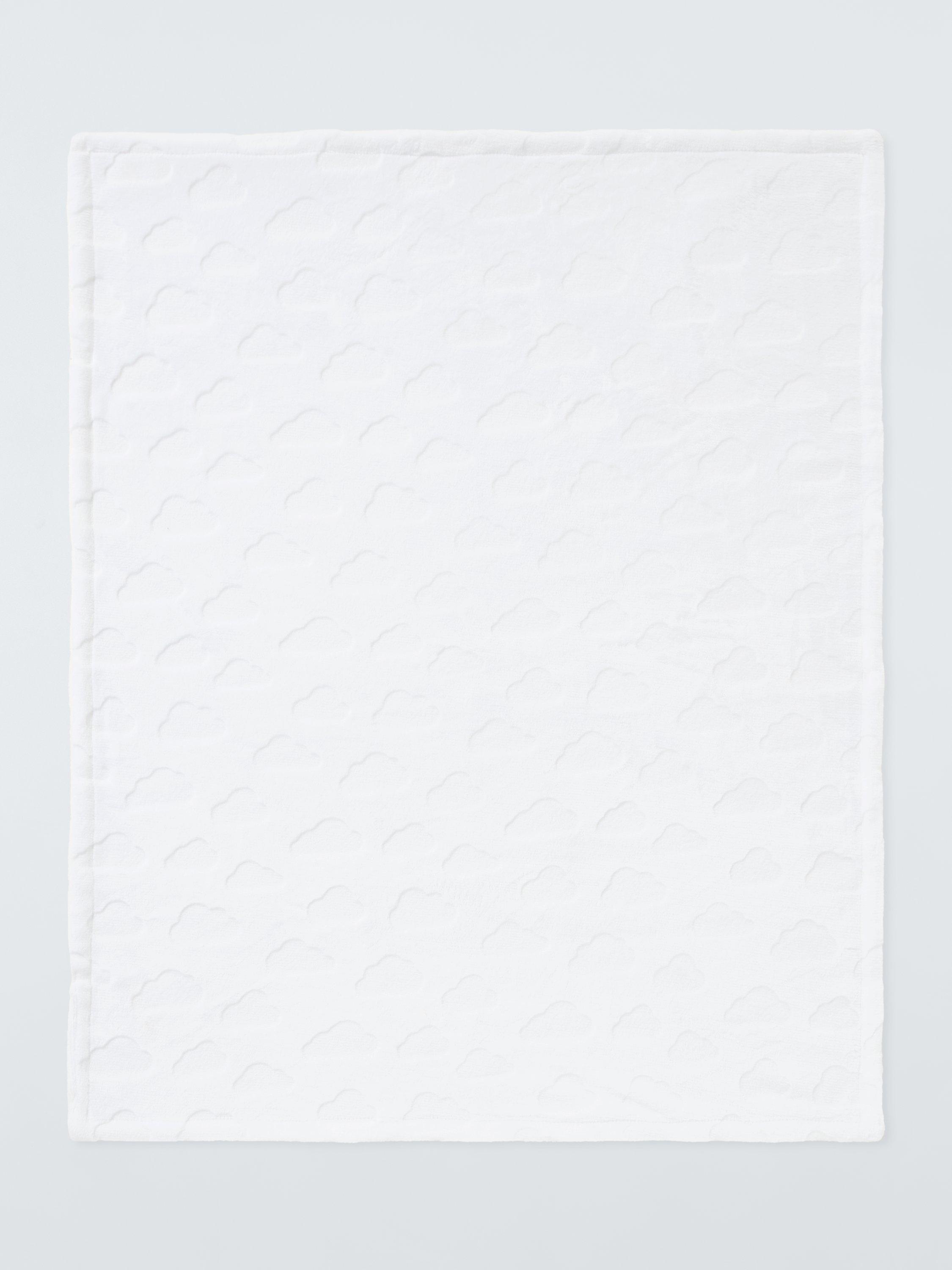 John Lewis plush baby blanket with embossed cloud design, UK version