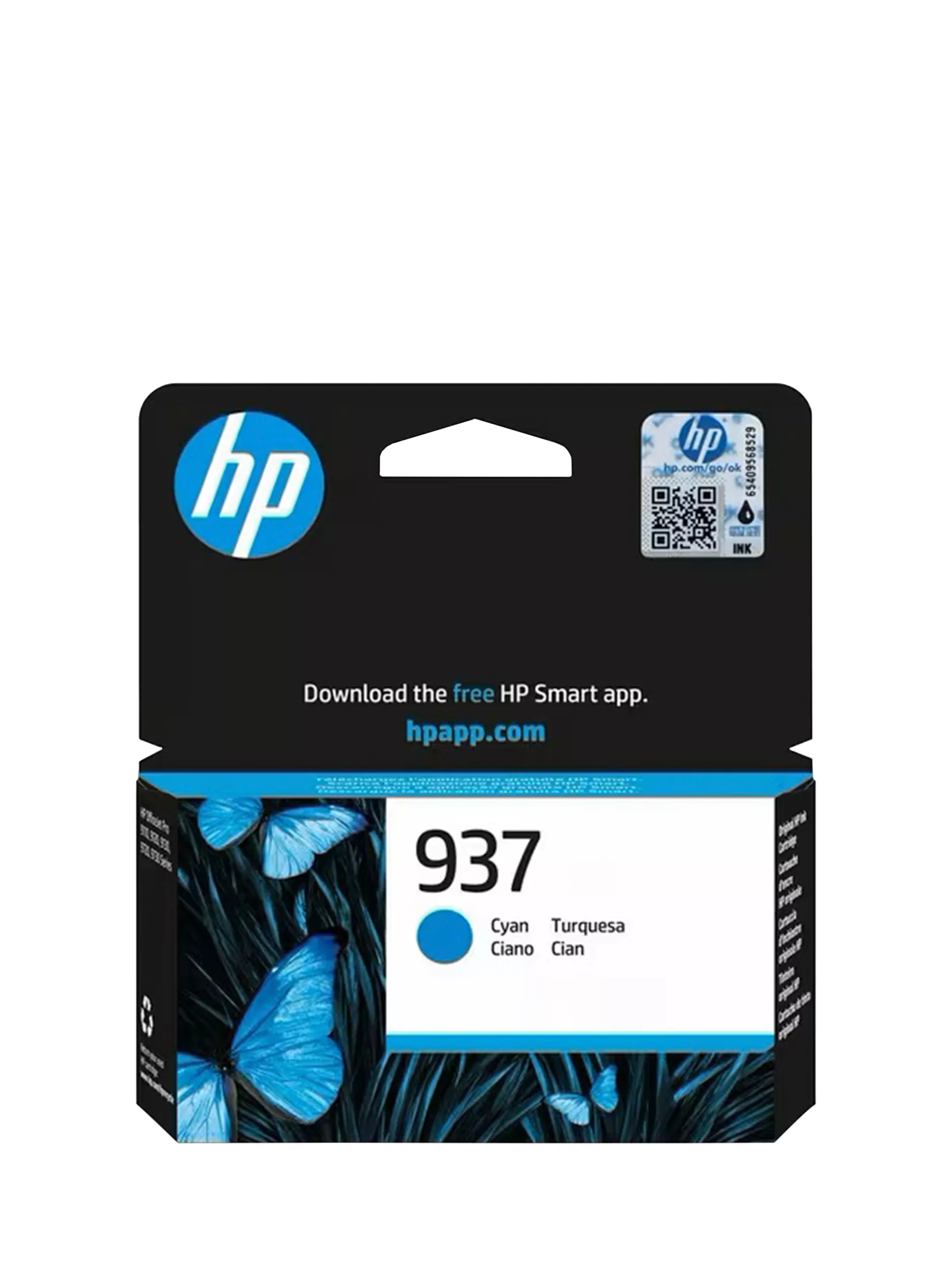 HP cyan ink cartridge, UK version