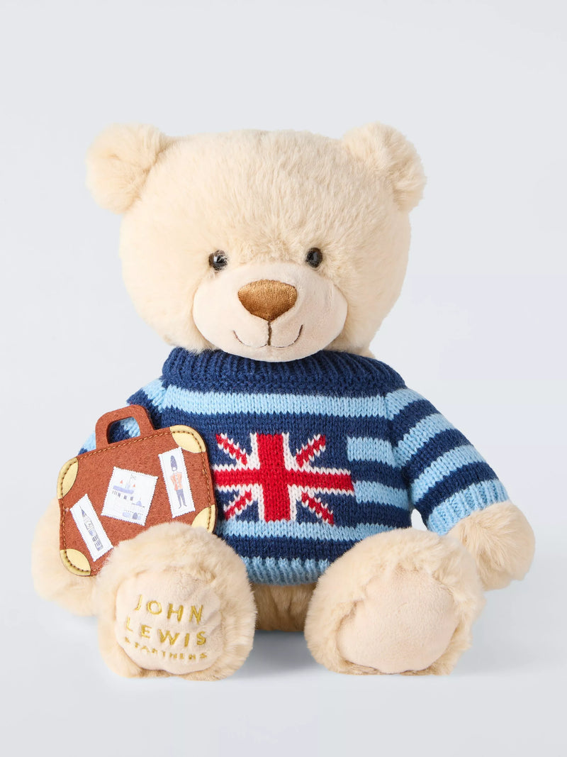 John Lewis Tourism Lewis Bear plush with Union Flag jumper - British product
