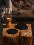 Selbrae House round slate coasters set of 4, 11cm (British brand)