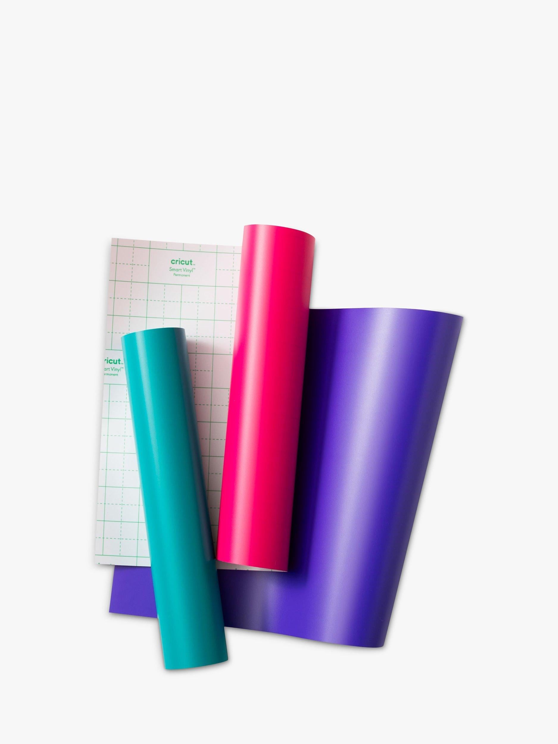 Cricut Smart Vinyl permanent matte vinyl 3 sheets aqua party pink purple - British product