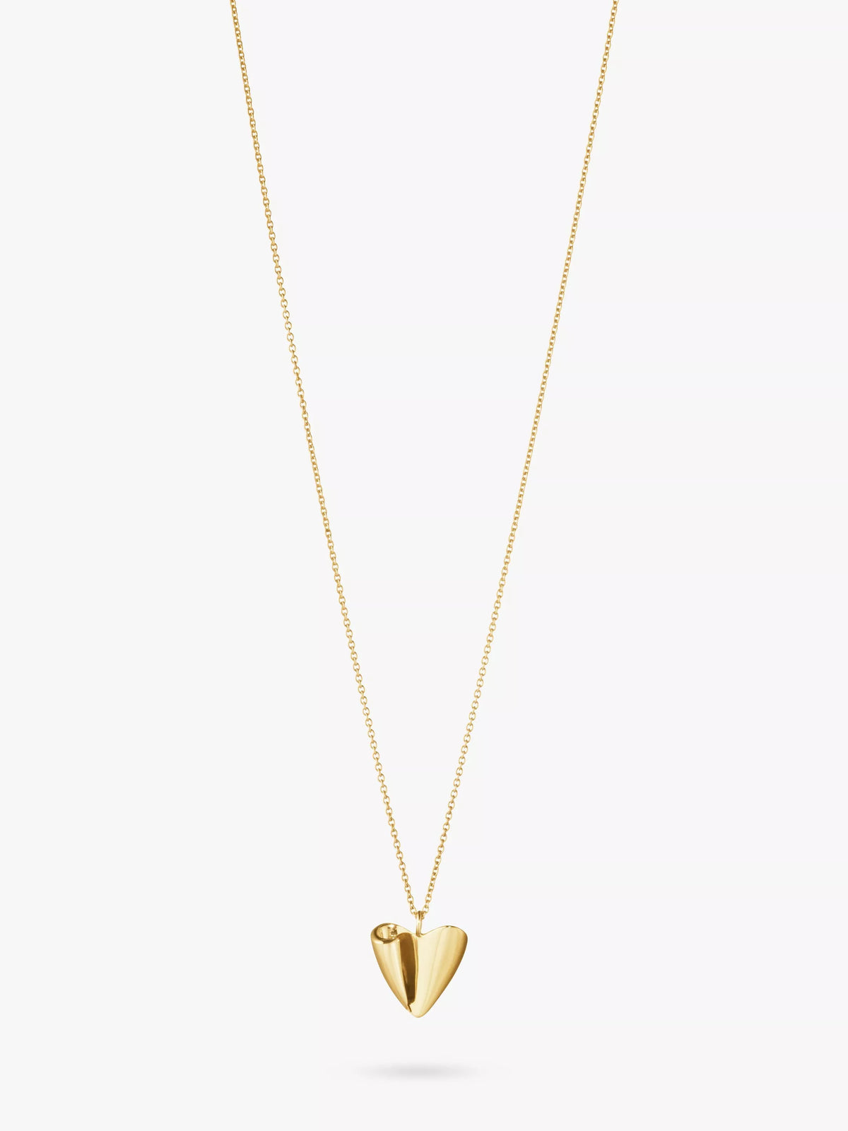 Georg Jensen folded heart pendant necklace 18ct yellow gold, imported from the UK