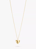 Georg Jensen folded heart pendant necklace 18ct yellow gold, imported from the UK