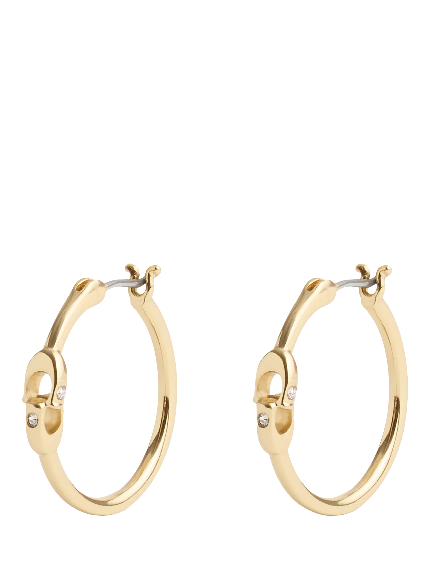 Coach gold hoop earrings sculpted C 19mm - British product