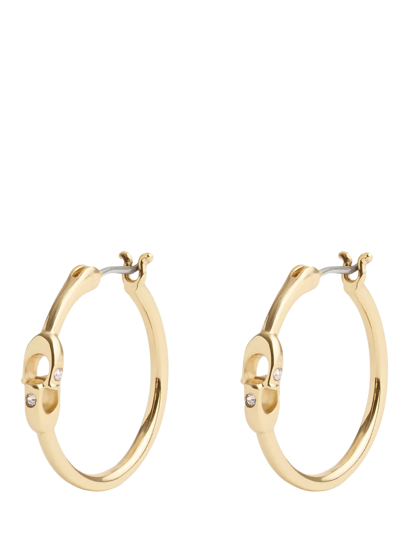 Coach gold hoop earrings sculpted C 19mm - British product
