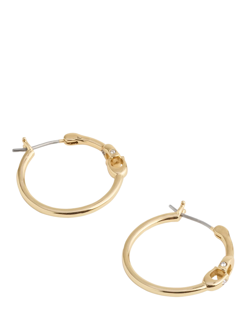Coach gold hoop earrings sculpted C 19mm - British product
