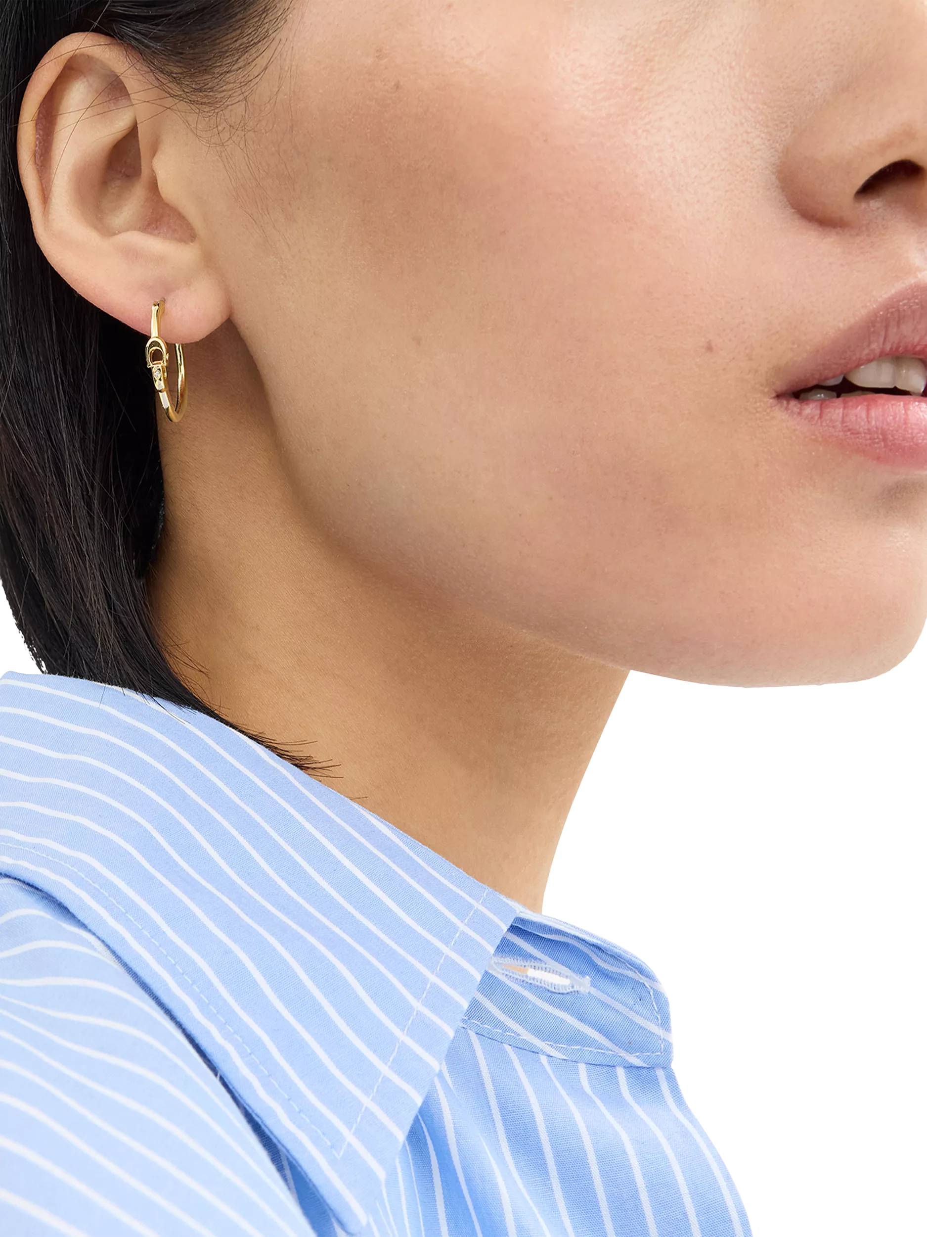 Coach gold hoop earrings sculpted C 19mm - British product