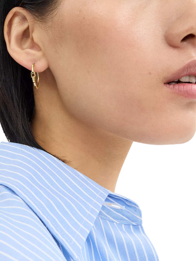 Coach gold hoop earrings sculpted C 19mm - British product