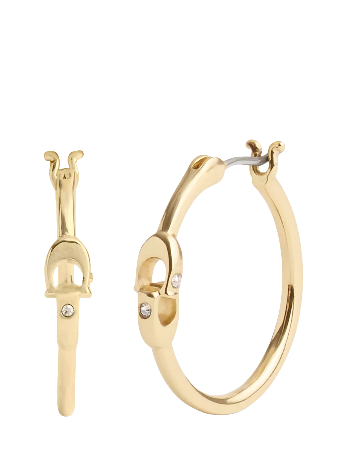 Coach gold hoop earrings sculpted C 19mm - British product