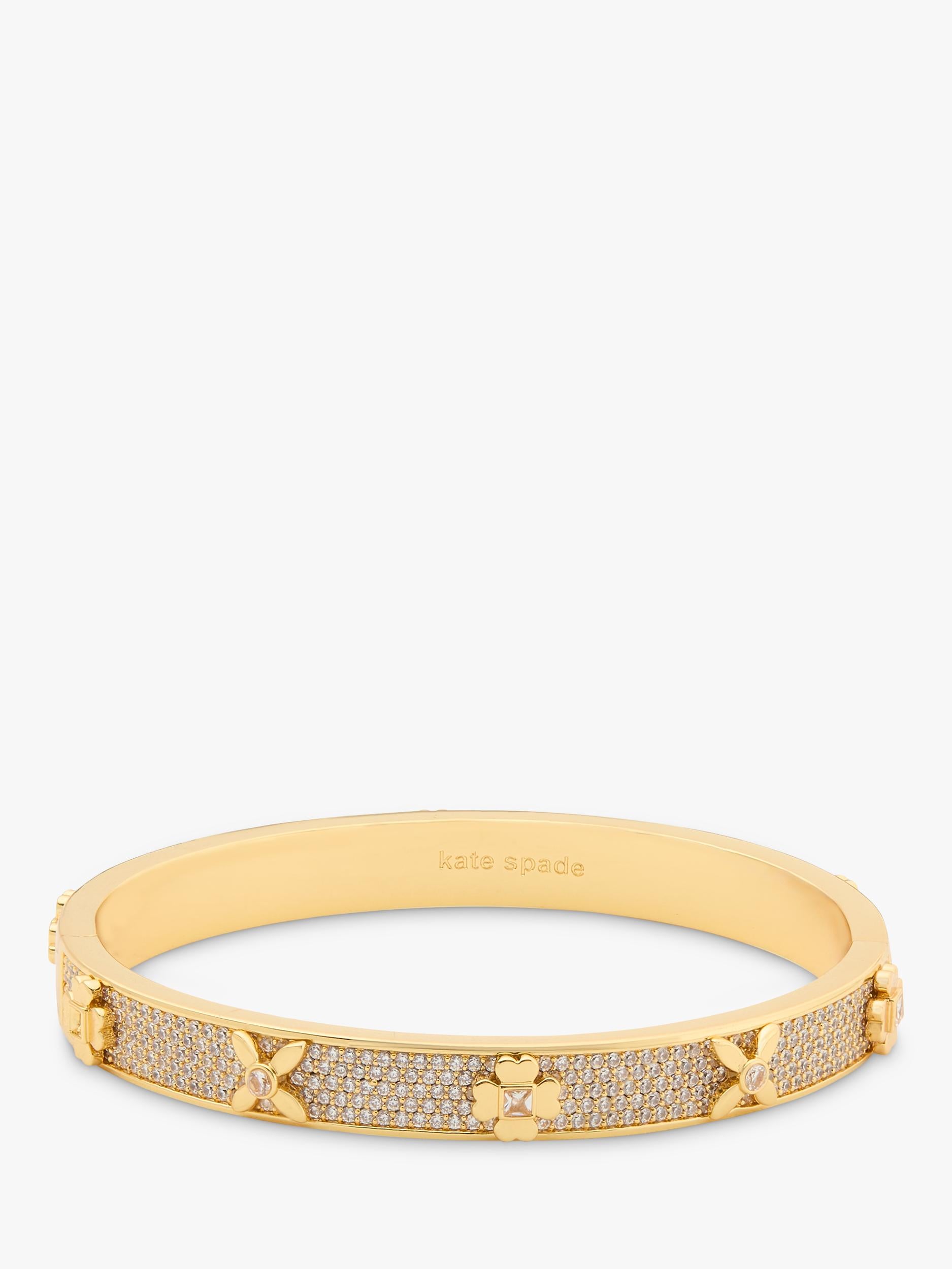 Kate Spade New York Bloom Crystal Hinge Bangle Clear Gold