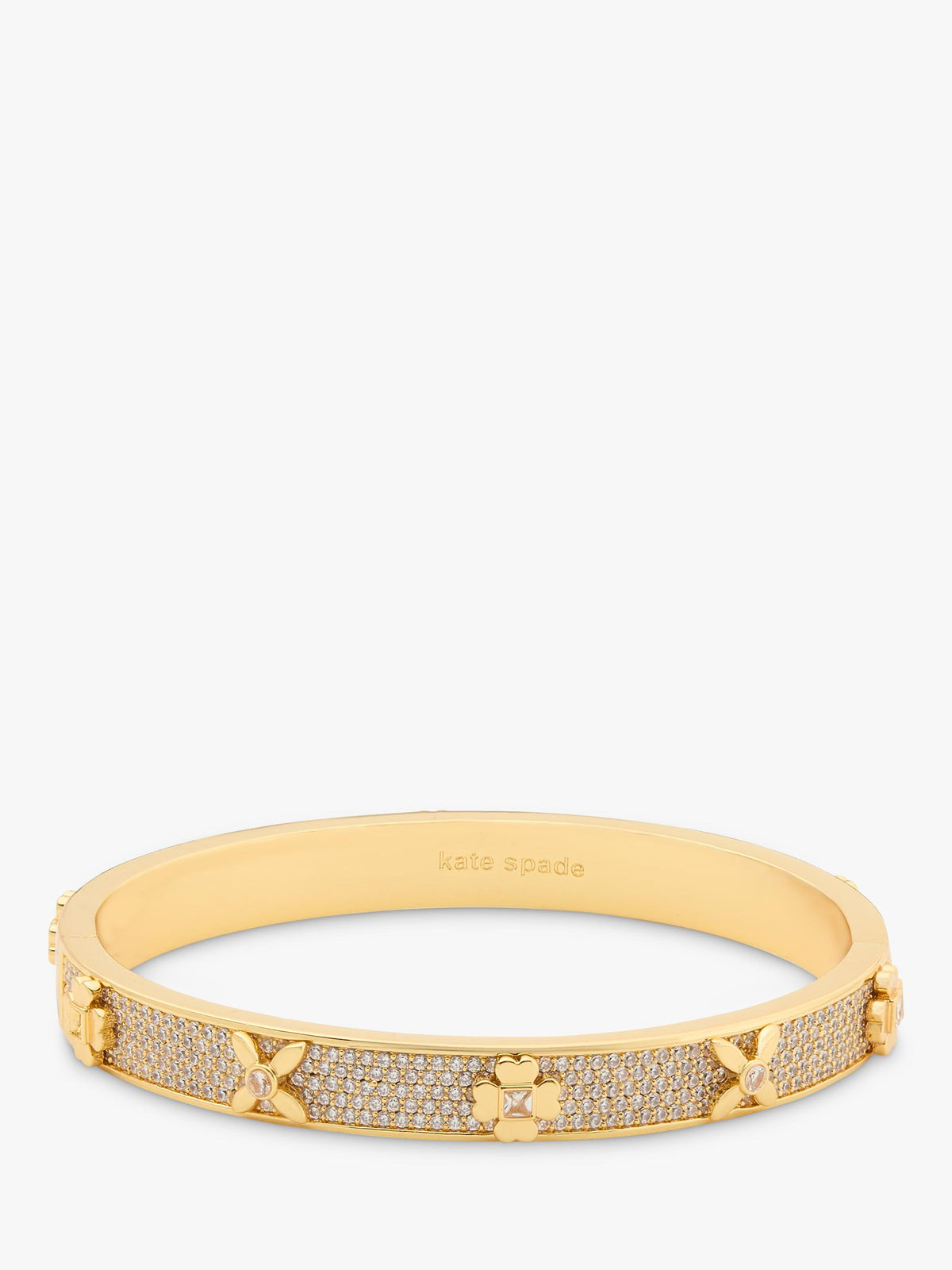 Kate Spade New York Bloom Crystal Hinge Bangle Clear Gold