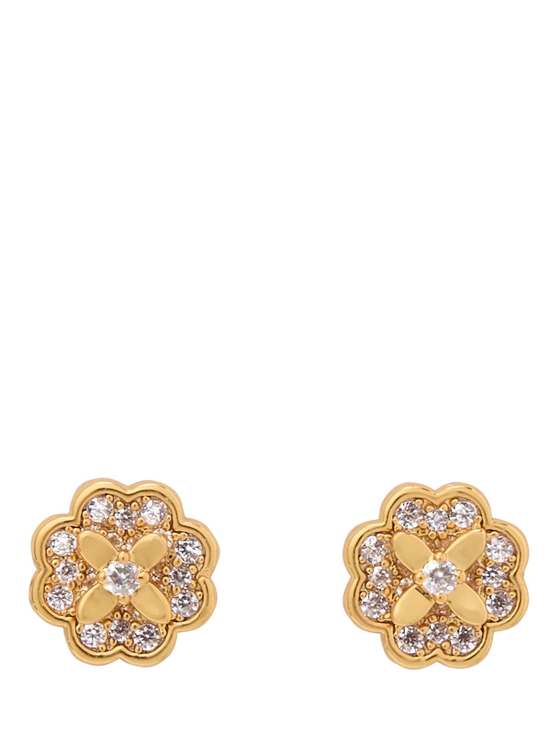 Kate Spade Bloom stud earrings with cubic zirconia, imported from the UK