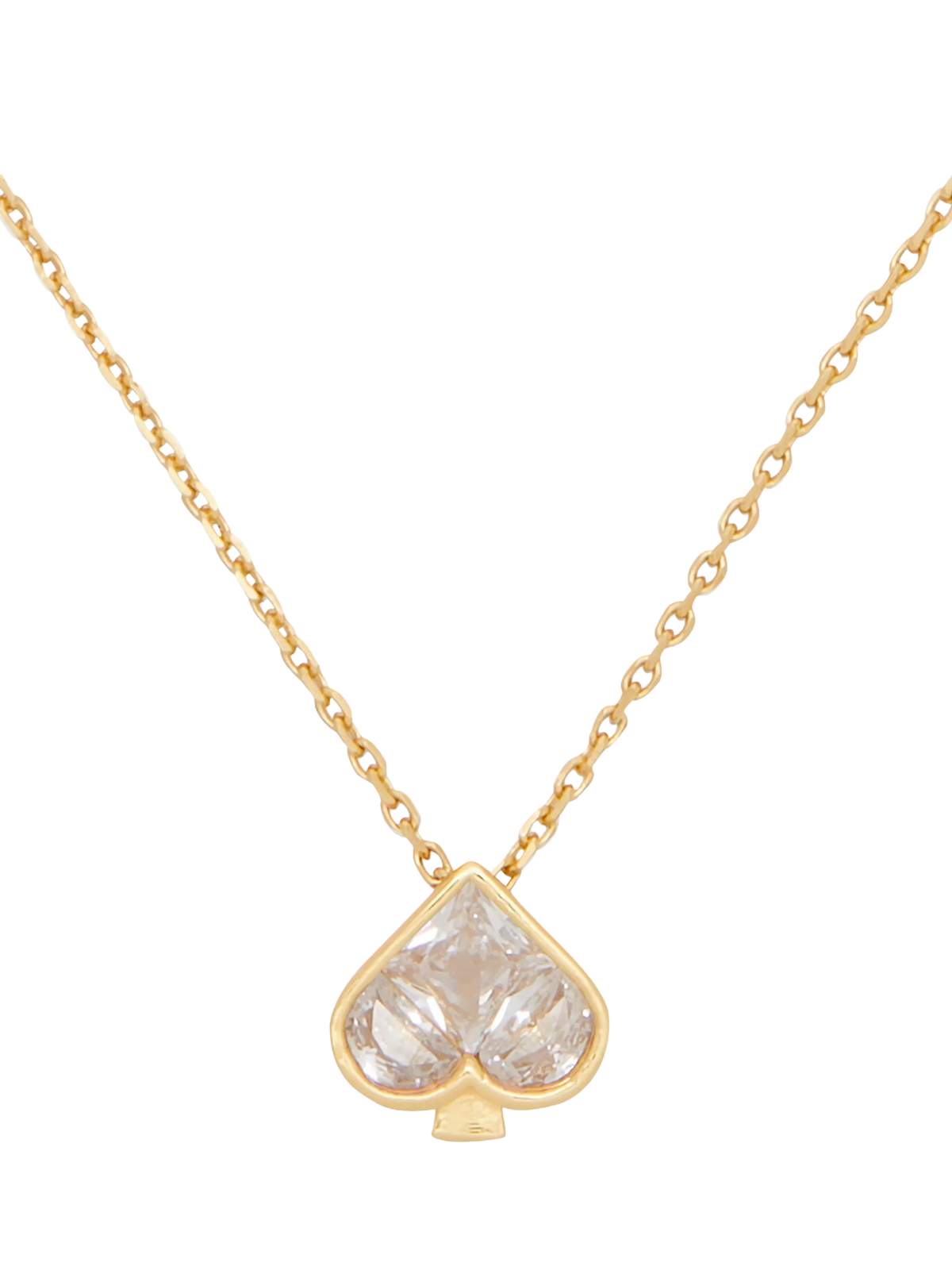 Kate Spade New York mini cubic zirconia spade pendant necklace gold-tone brass (British brand)