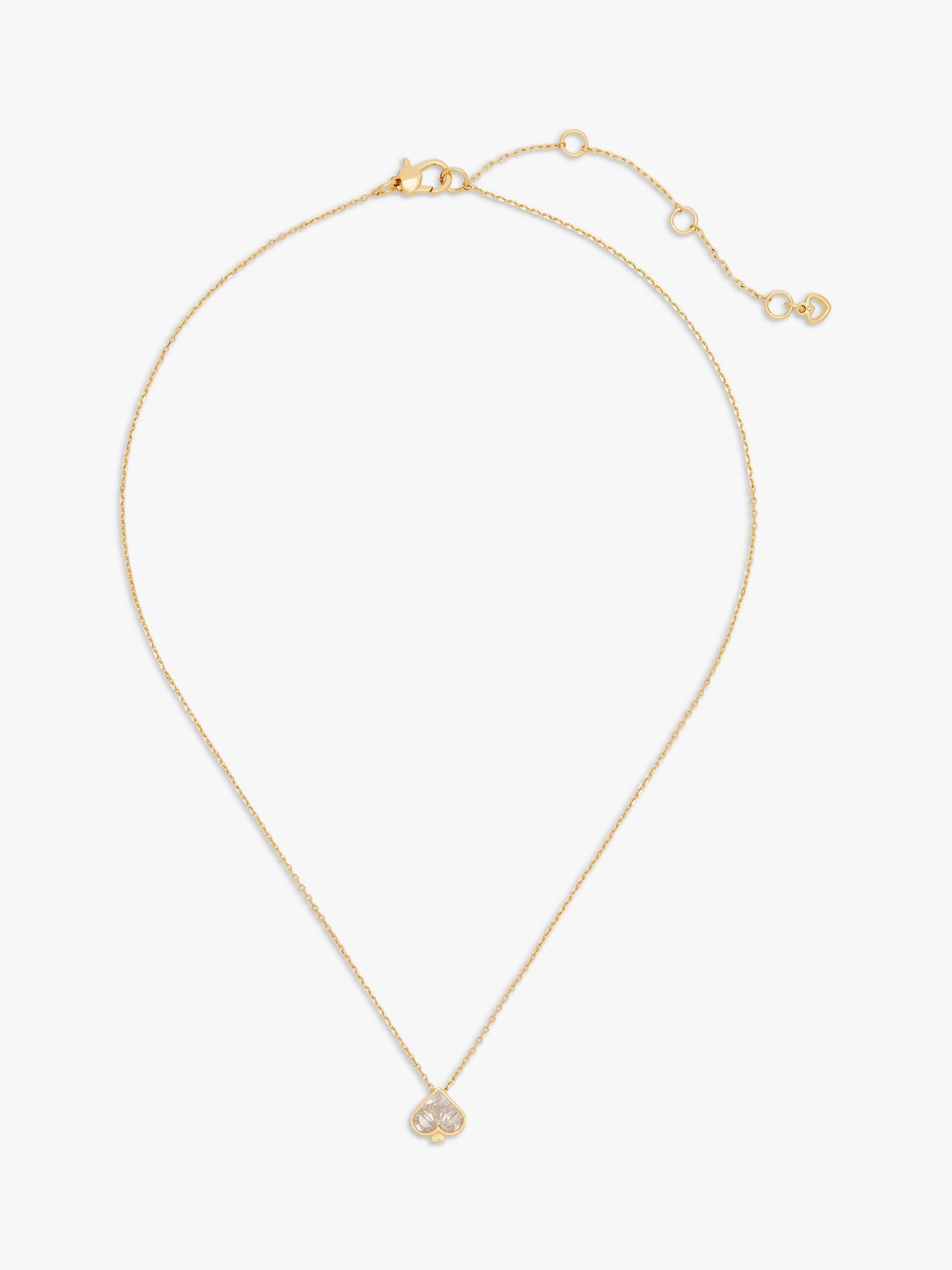 Kate Spade New York mini cubic zirconia spade pendant necklace gold-tone brass (British brand)