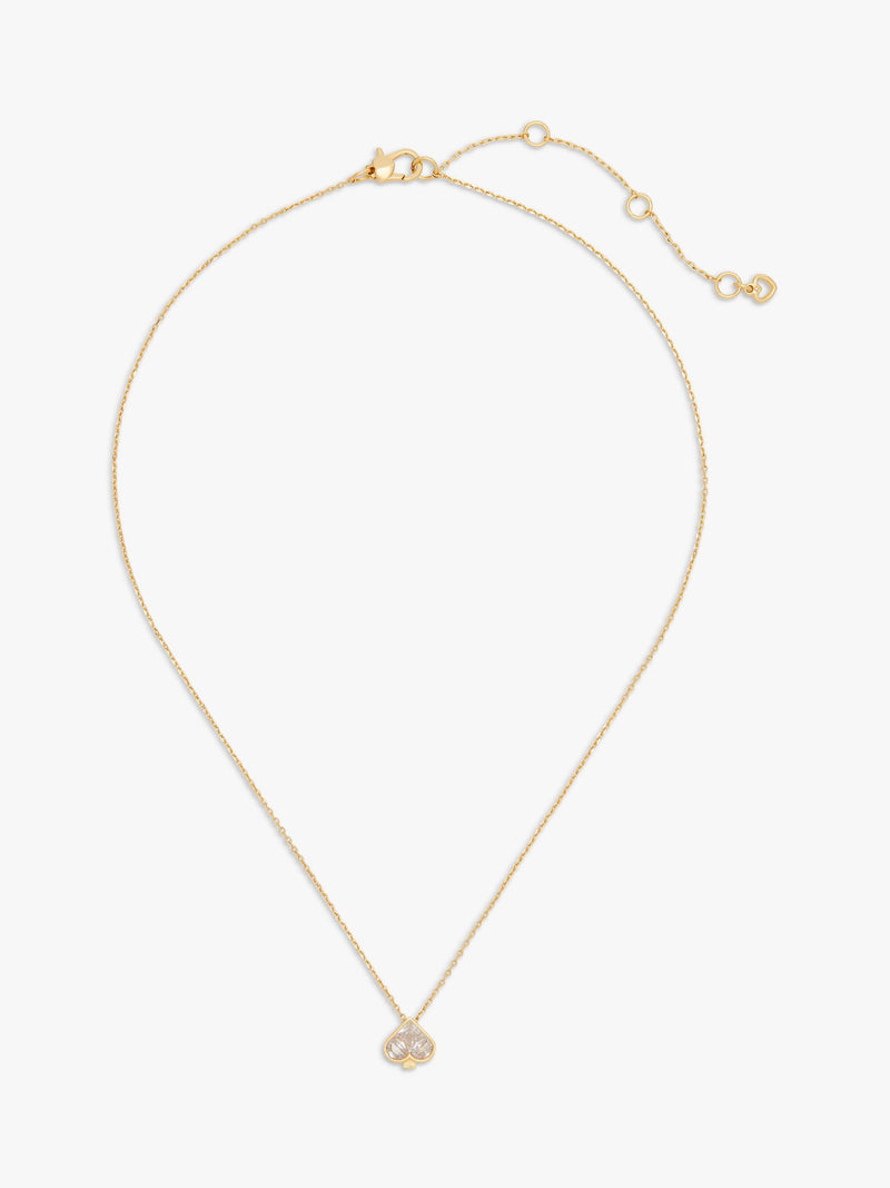 Kate Spade New York mini cubic zirconia spade pendant necklace gold-tone brass (British brand)