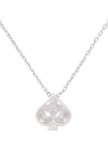 kate spade new york Mini Cubic Zirconia Spade Pendant Necklace, Clear/Silver