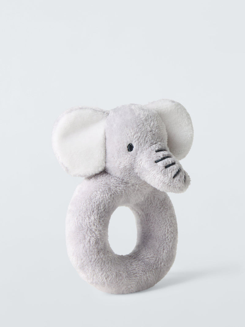 John Lewis baby elephant ring rattle soft toy - British product