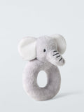 John Lewis baby elephant ring rattle soft toy - British product