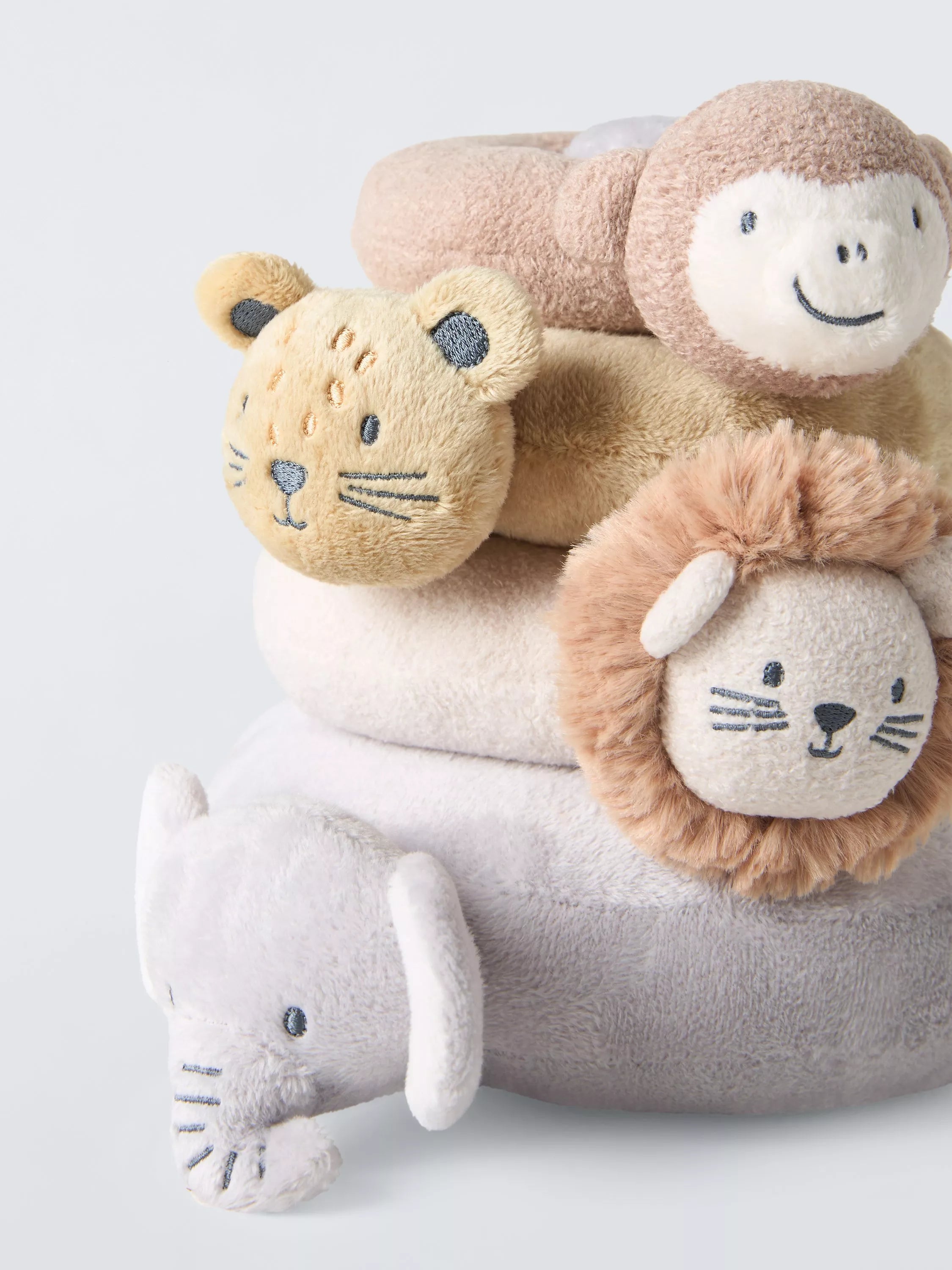 John Lewis baby jungle animal soft stacker toy, UK version