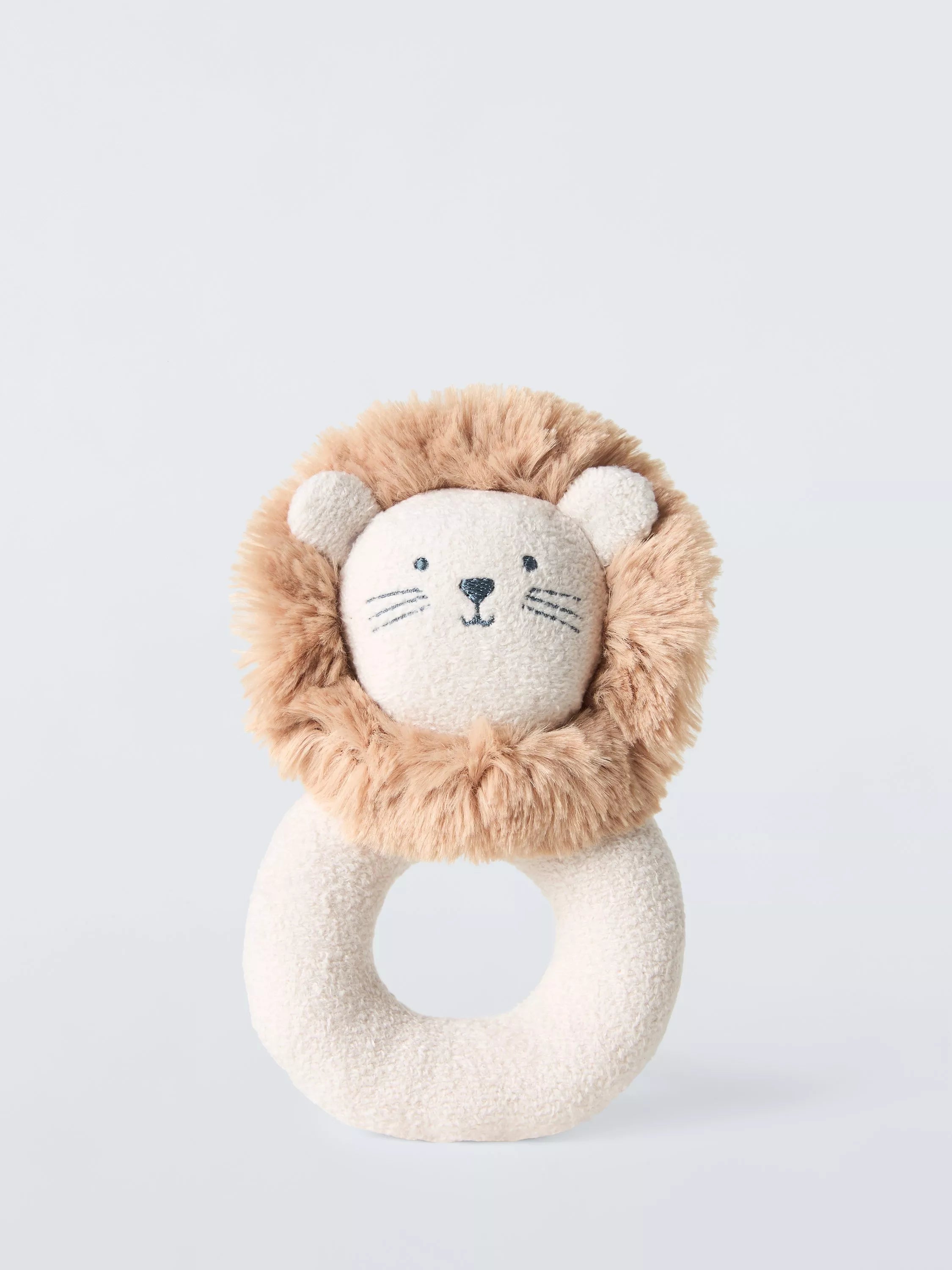 John Lewis lion ring rattle soft toy, UK version