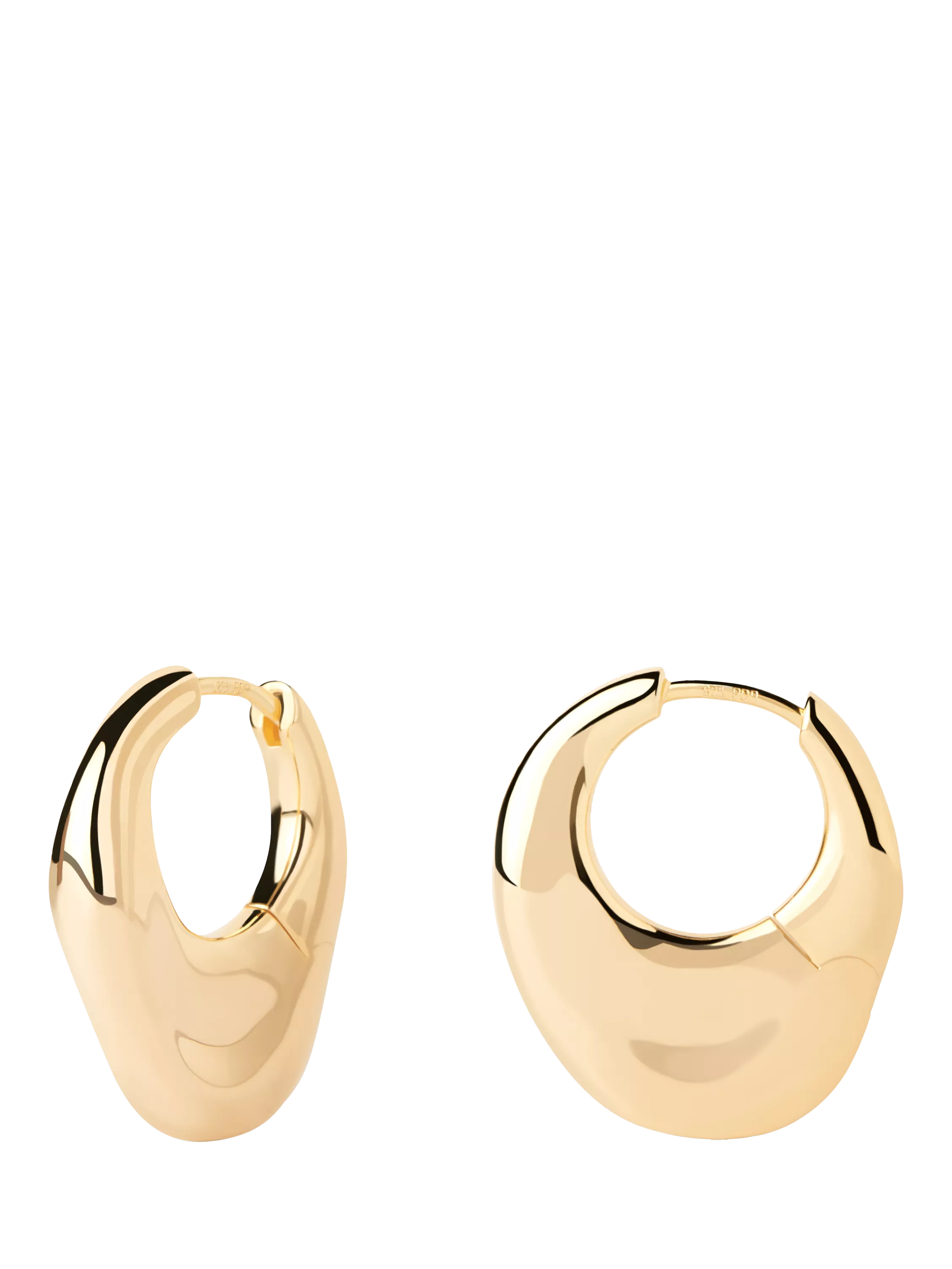 PDPAOLA Irregular Huggie Hoop Earrings Gold 2cm (British brand)