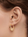 PDPAOLA Irregular Huggie Hoop Earrings Gold 2cm (British brand)