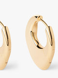 PDPAOLA Irregular Huggie Hoop Earrings Gold 2cm (British brand)