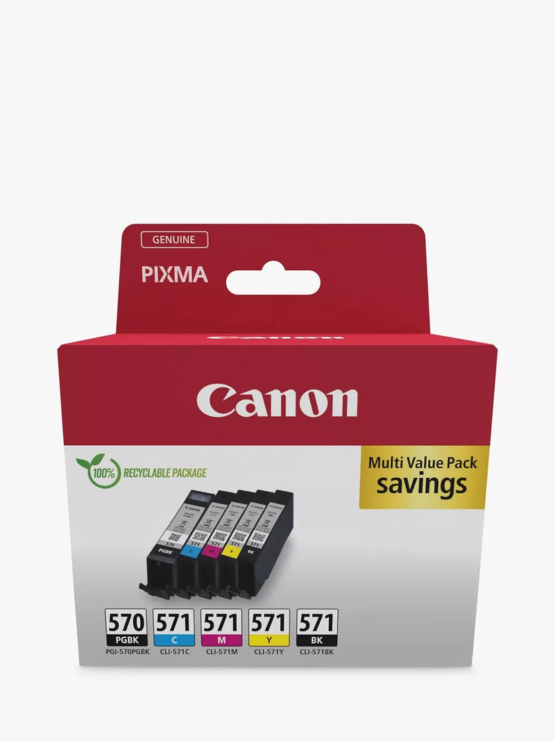 Canon PGI-570 CLI-571 ink tank multipack of 5, UK version