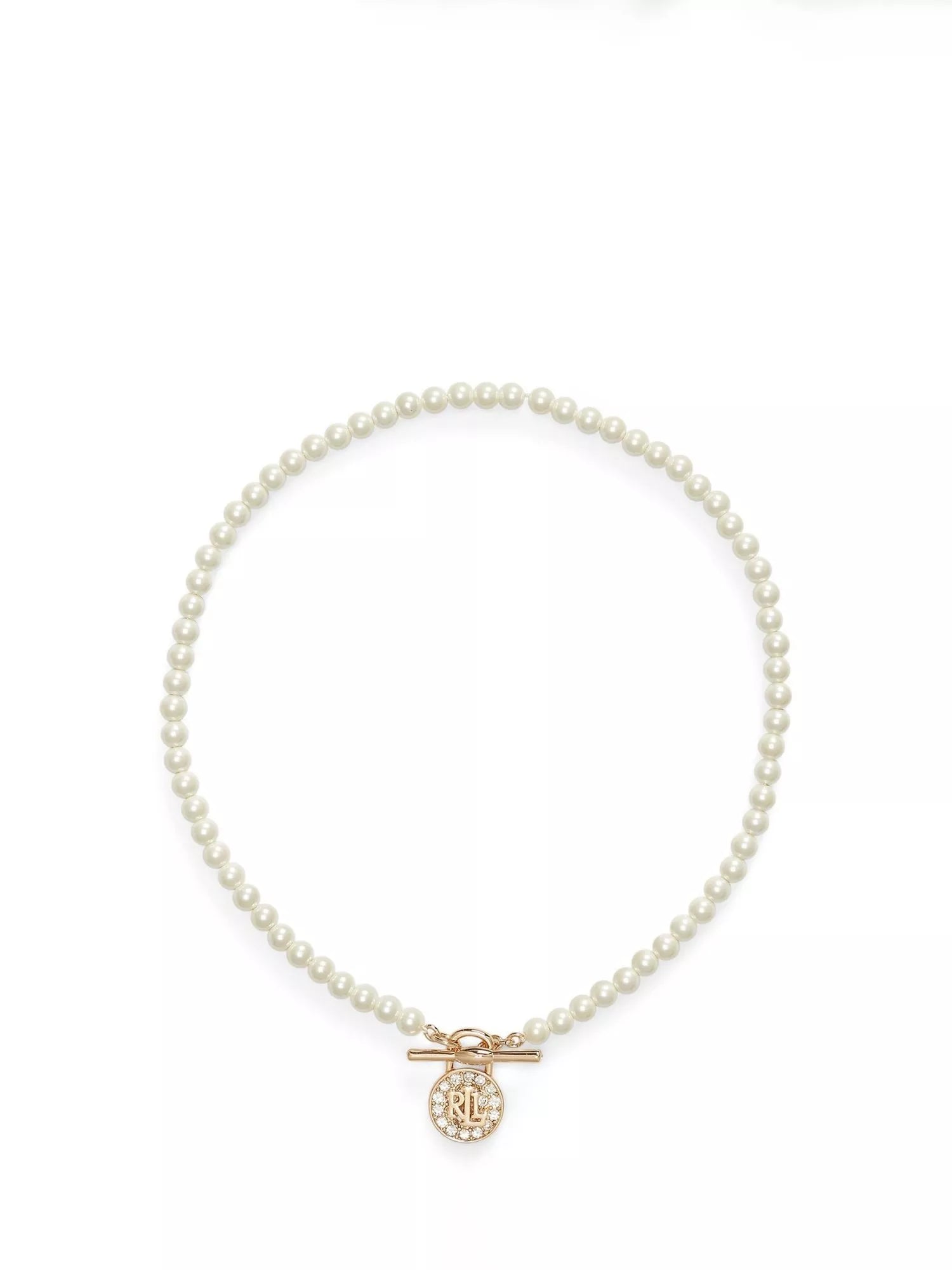 Lauren Ralph Lauren faux pearl padlock necklace, UK version