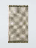 John Lewis Textured Check Fringed Bath Mat