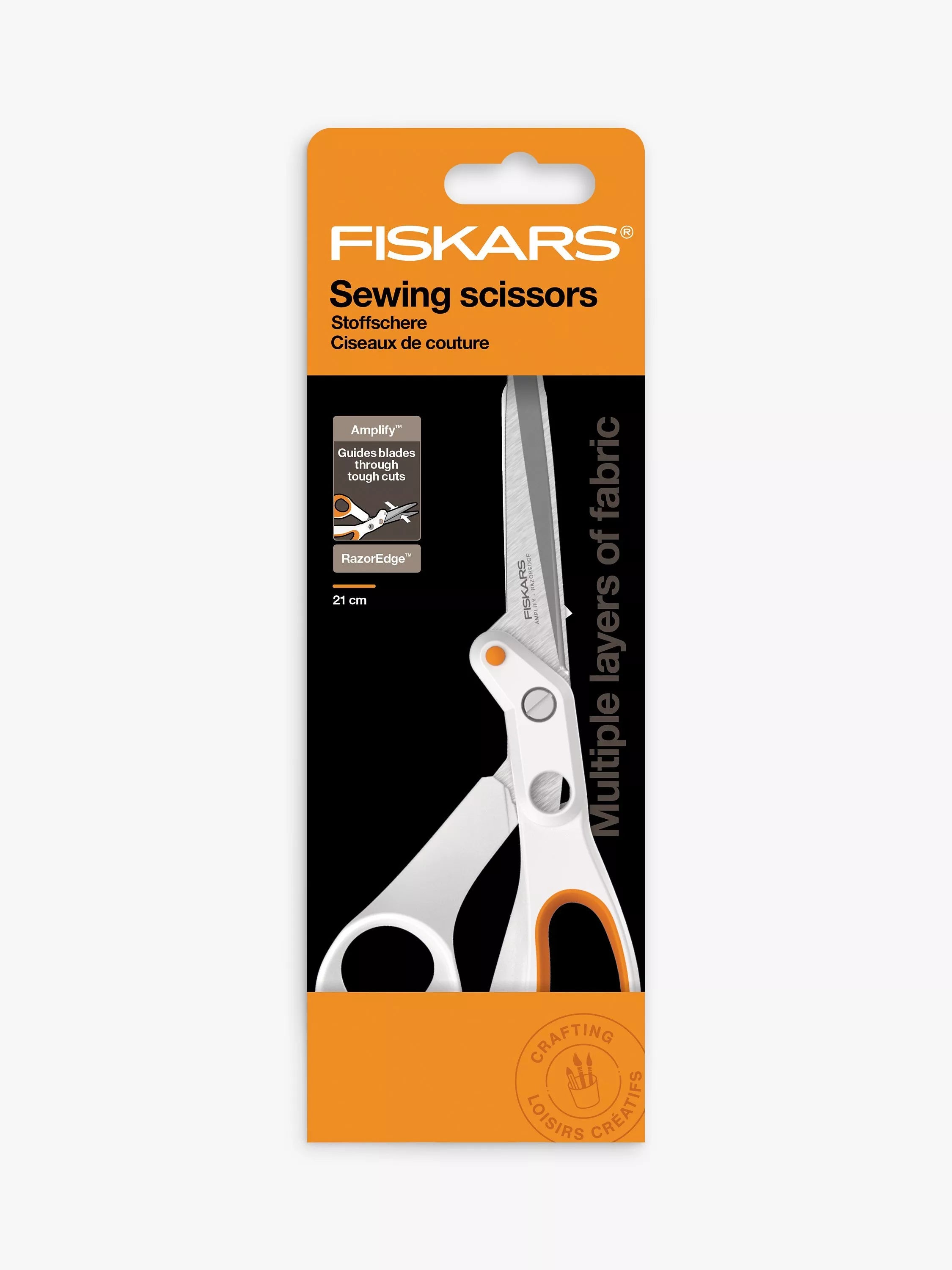 Fiskars Softgrip Amplify sewing scissors 21cm (British brand)