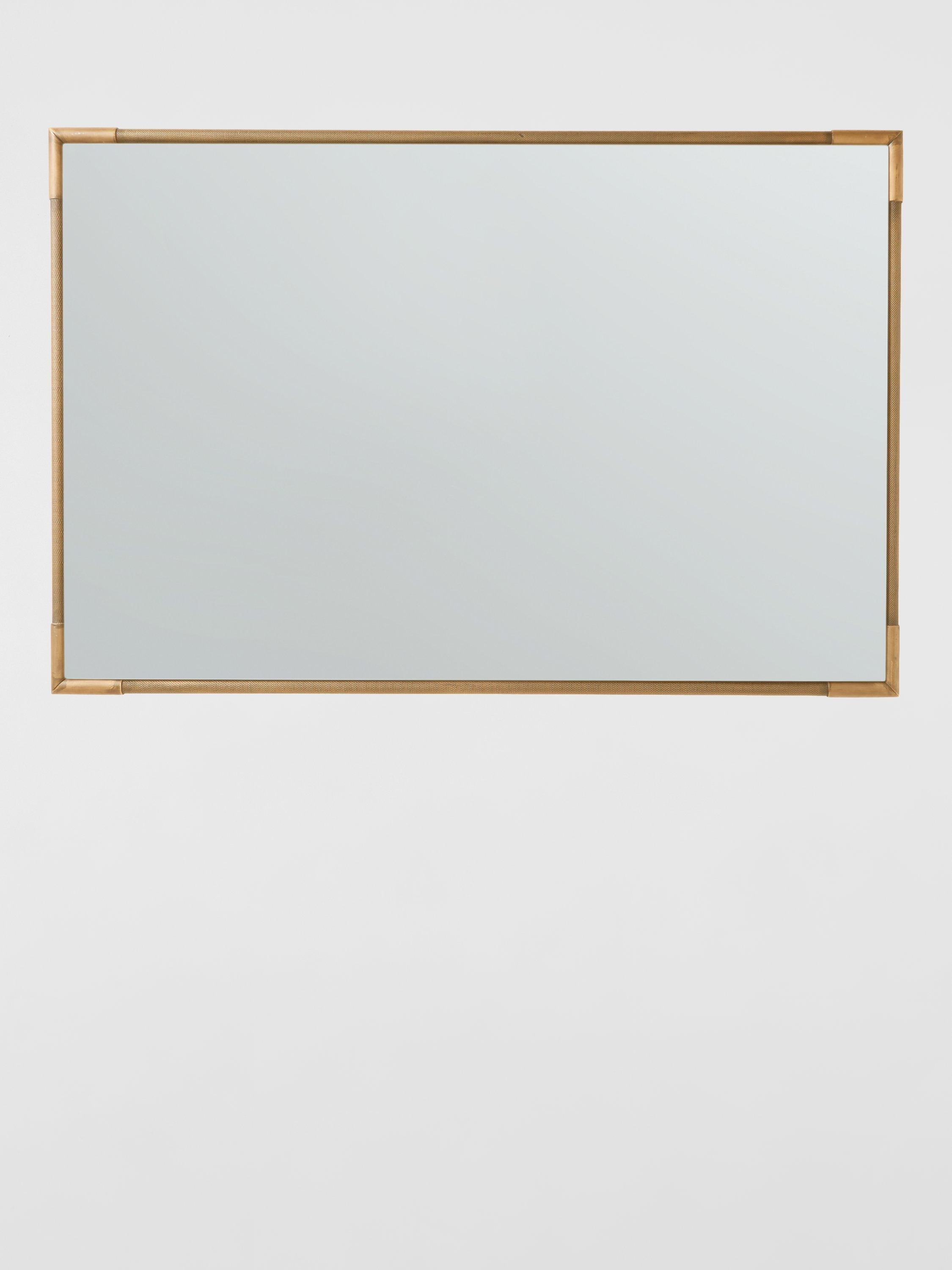 John Lewis Knurl Wandspiegel Antikmessing 90x60cm - Britisches Produkt