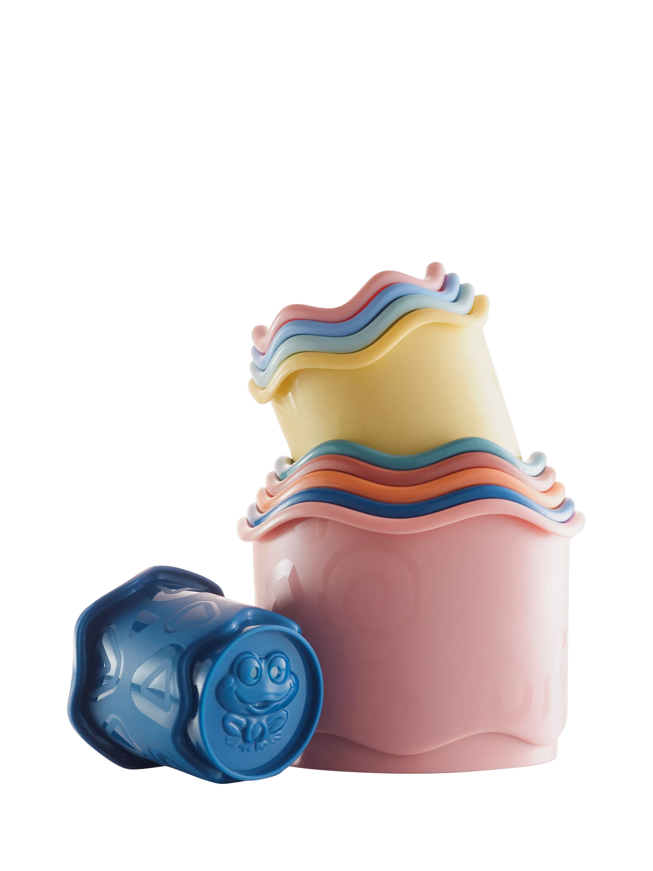 John Lewis stacking cups set with colourful animal designs, UK version