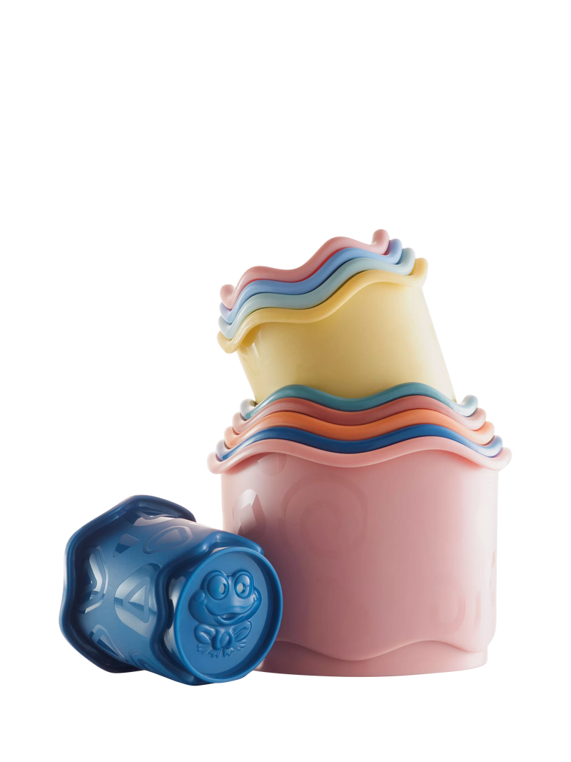 John Lewis stacking cups set with colourful animal designs, UK version