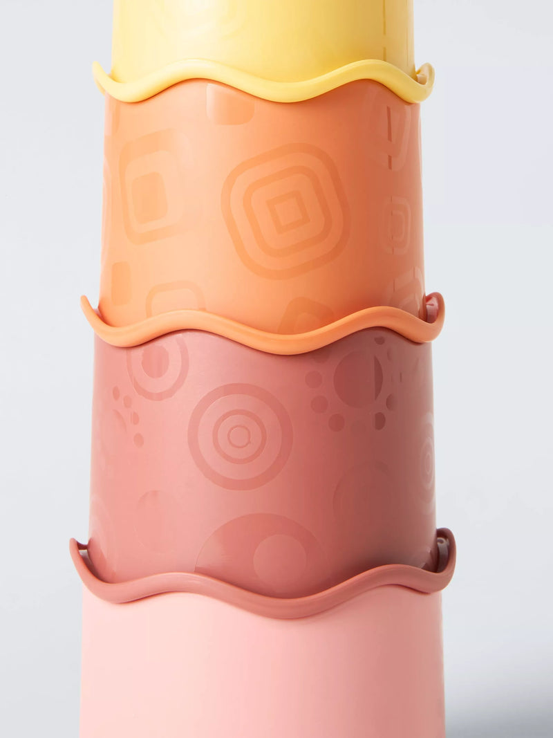 John Lewis stacking cups set with colourful animal designs, UK version