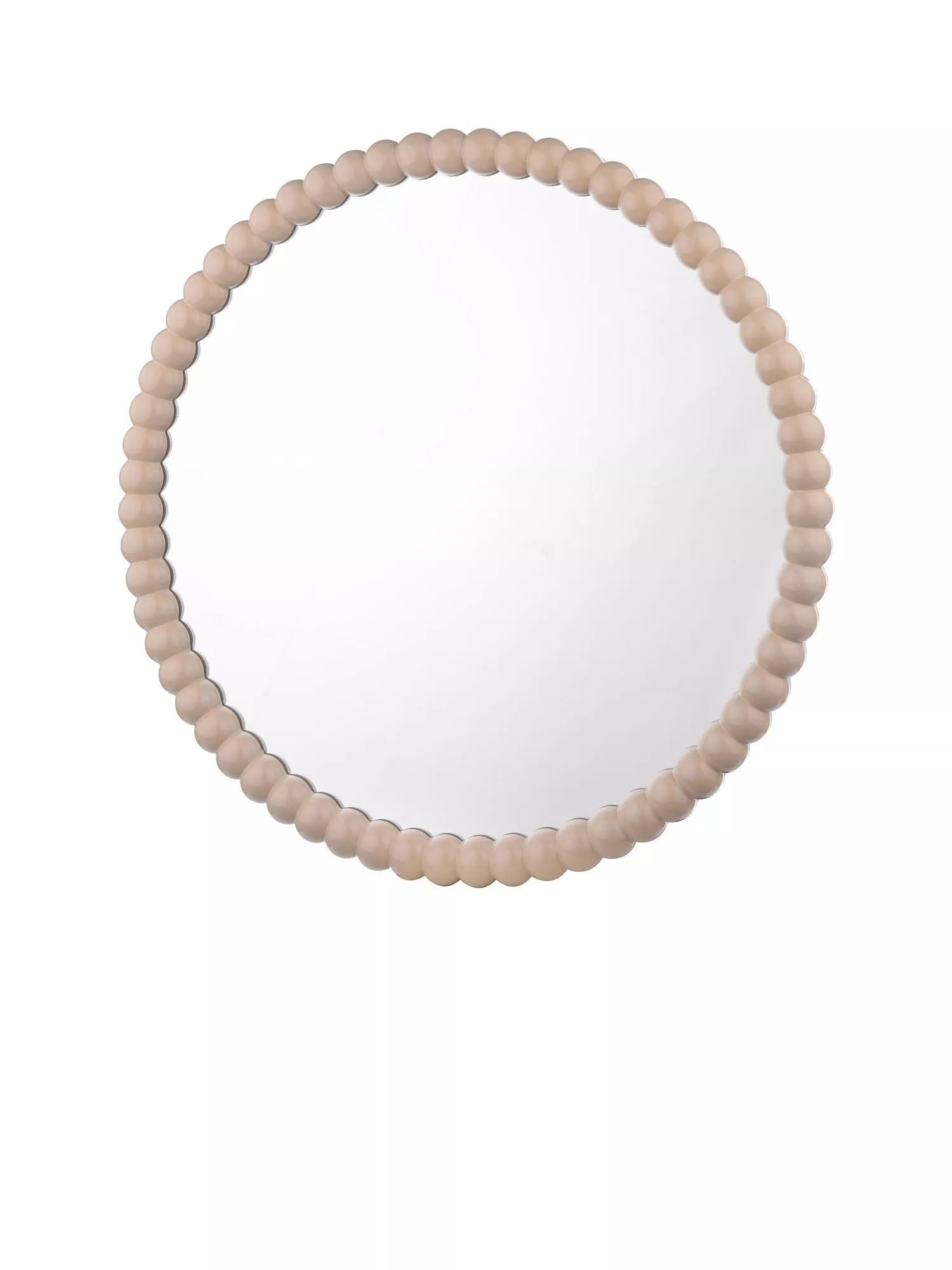 Där Ruan Bobbin Round Wood Frame Wall Mirror, 70cm