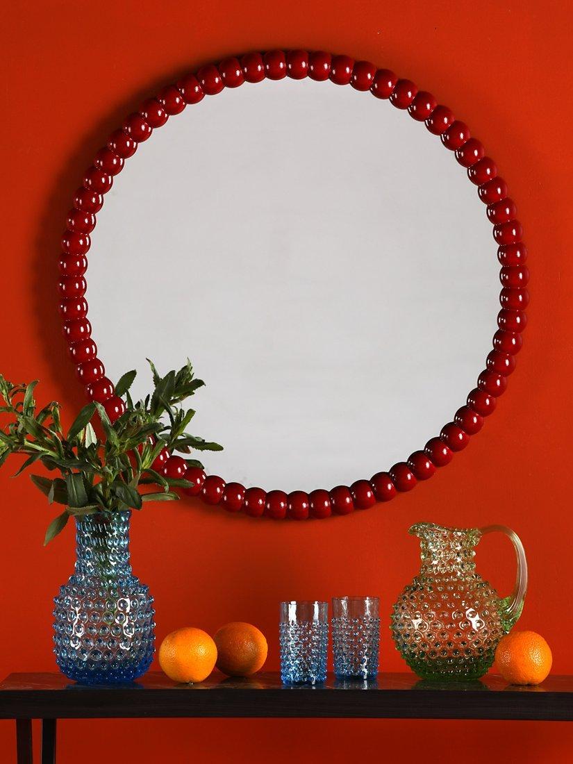 Där Ruan bobbin round wall mirror 70cm, UK version