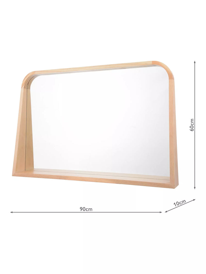 Där Fulgencio rectangular wooden shelf wall mirror 90x60cm natural (British brand)